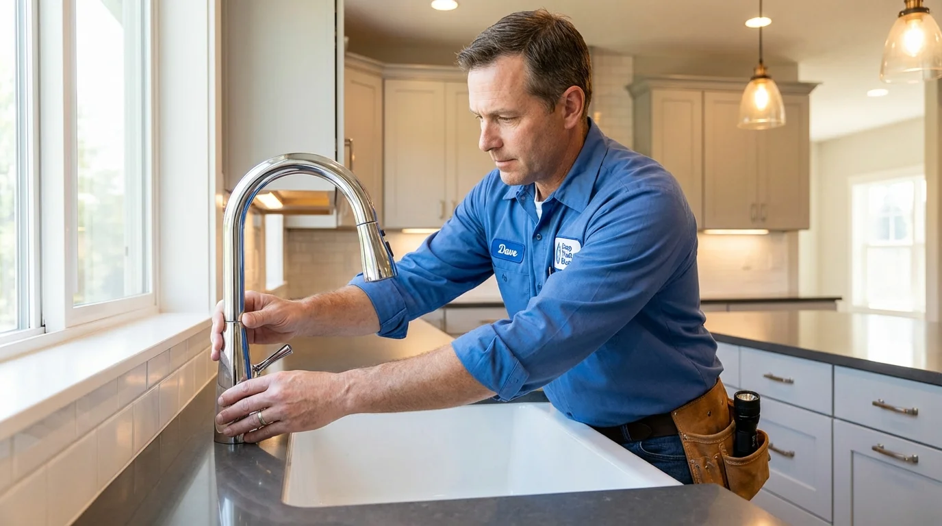 Kitchen faucet installation by Johns Plumbing LLC in Descanso